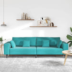 Velvet Sofa with Cushion Turquoise 208 cm Velvet 3335161