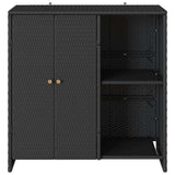 Storage Cabinet with Shelf Black 100 x 36 x 102 cm Rattan 4103821
