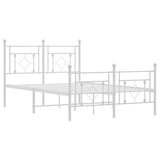 Metal Bed Frame without Mattress with Footboard White 120x200cm 374404
