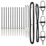 Ground Spike Fence Post 13 pcs Grey Powder-Coated Steel 42004253