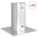 Round Ground Anchor 12 pcs Silver 15 x 15 x 15 cm Metal 42030121