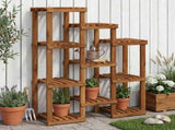 Plant Stand Natural 85 x 30 x 114.5 cm Solid Acacia Wood 903106