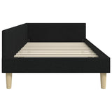 Corner Bed Frame with Headboard Black 100 x 200 cm Fabric 42016127