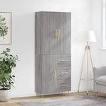 Highboard Grey Sonoma 69.5x34x180 cm Engineered Wood 3195897