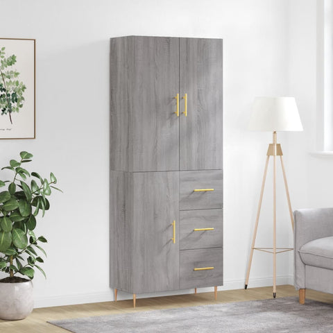 Highboard Grey Sonoma 69.5x34x180 cm Engineered Wood 3195897