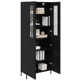 Highboard Black Oak 69.5 x 34 x 180 cm Engineered Wood 3416261