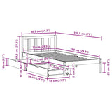 Bed Frame without Mattress White 75x190 cm Small Single Solid Wood Pine 3301460