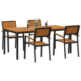 Garden Dining Set 5 pcs Black and brown 180 x 90 x 75 cm 3284417