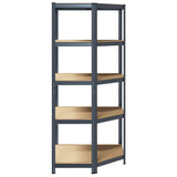 5-Layer Corner Shelf Anthracite Steel&Engineered Wood 4016965
