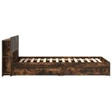 Bed Frame with Storage Smoked Oak 100 x 200 cm Engineered Wood 3433548