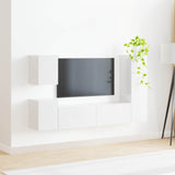 TV Cabinet Set 4 pcs High Gloss White Engineered Wood 3409028