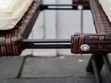 2-Seater 2-in-1 Rattan Convertible Sofa Daybed Brown T3398P320157