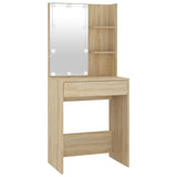 LED Dressing Table with Cabinet Sonoma Oak Engineered Wood 3082020
