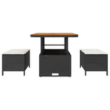 Garden Dining Set Black Poly Rattan 42007912