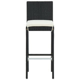 Garden Bar Set Black PE Rattan, Powder-Coated Steel Standard 3095445