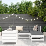 5 Piece Garden Sofa Set White Solid Wood Pine 3250501