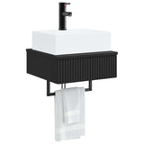 Wall-Mounted Wash Basin Black 40 x 41 x 39 cm Engineered Wood 890199