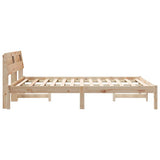 Bed Frame with Headboard Brown 140 x 190 cm Solid Pine Wood 872782