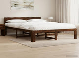 Double Bed Frame with Headboard ROSTOCK Dark Brown 140 x 200 cm 903464