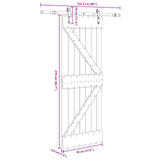Sliding Door NARVIK Natural and Black 70 x 210 cm 3445239