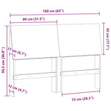 Upholstered Headboard Black 160 cm Solid Pine Wood 879276