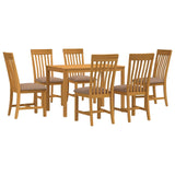Dining Set 7 pcs Grey Solid Oak Wood 3430262