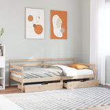 Daybed with Drawers without Mattress 90x200 cm Solid Wood 3302059