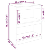 ZNTS Book Cabinet/Room Divider 60x30x71.5 cm Solid Wood Pine 808158