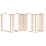 Dog Gate with Door Foldable 4 Panels 320 cm Poplar Wood 352211