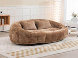 GOMYWAY Oversized Bean Bag Chair for Adults Kids 2 Seat Bean Bag Sofa with 2 Pillows, Comfy Chenille W2678P489520