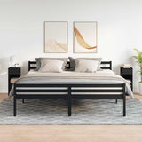 Bedside Cabinets 2 pcs with Drawer Black 25x31x66 cm 858617