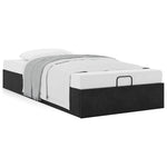 Ottoman Bed Frame No Mattress Black Single Velvet 3310999