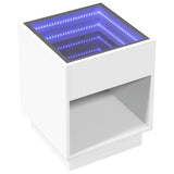 Bedside Table with Infinity LED White 40x40x50 cm 3284077