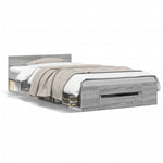 Bed Frame with Drawer without Mattress Grey Sonoma 90x200 cm 3280802