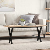 Coffee Table X-Frame 110x40x45.5 cm Solid Wood Pine and Steel 3282755