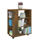 Rolling Cabinet Smoked Oak 60x35x75 cm Engineered Wood 815966