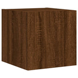 5 Piece TV Wall Units with LED Brown Oak Engineered Wood 3216831