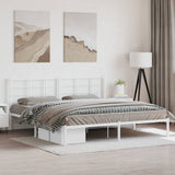 Metal Bed Frame without Mattress with Headboard White 200x200cm 355617
