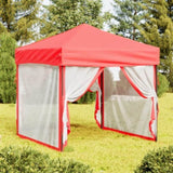 ZNTS Folding Party Tent with Sidewalls Red 2x2 m 93513