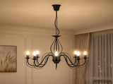 Adjustable Chandelier E14 Metal Black 78 x 101 cm 42053779