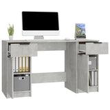 Desk with Side Cabinet Concrete Grey Engineered Wood 3115911