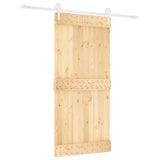 Sliding Door Natural and White 95 x 210 cm Solid Pine Wood 3445180