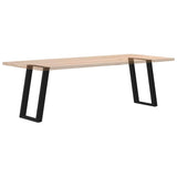 ZNTS vidXL Dining Table Legs U-Shaped 2 pcs Black 50x cm Steel 4012784