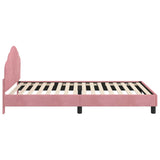 Children's Bed Frame with Headboard Pink 80 x 200 cm Velvet 42010946