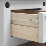 Bedside Table Corona White 35 x 32.5 x 58 cm Solid Pine Wood 42021184