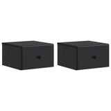 Wall-Mounted Bedside Cabinet 2 pcs Black 34.5 x 33 x 20 cm 899108