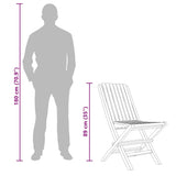 Folding Garden Chair Set of 6 Teak Solid Teak Wood Medium 3155053