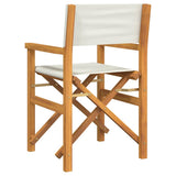 Folding Director's Chair Cream Solid Wood Teak 4008507