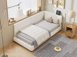 Upholstered bed, 3ft single bed 90190cm, With side rails on the bed, With two comfortable N604P390168W
