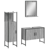 3 Piece Bathroom Cabinet Set Grey Sonoma Engineered Wood 3214352